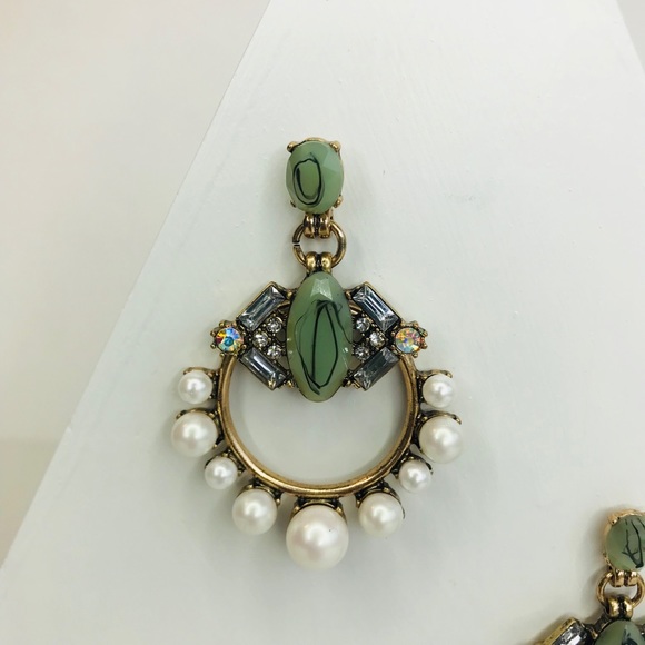 Pearl Crystal Statement Earrings - Picture 2 of 6